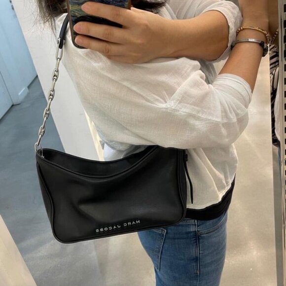 NWT! NEW! MARC JACOBS Tempo Baguette Shoulder Bag -Small Black, Leather, Women - Picture 10 of 13